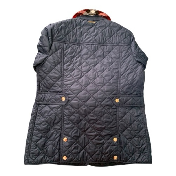 Women’s Authentic Burberry West Bridge Diamond Quilted Navy Jacket. - Picture 9 of 9
